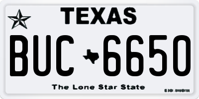 TX license plate BUC6650