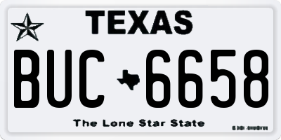 TX license plate BUC6658