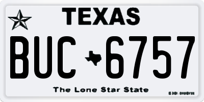 TX license plate BUC6757