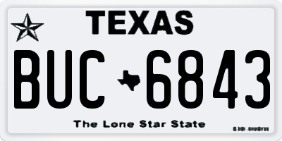 TX license plate BUC6843