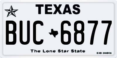 TX license plate BUC6877