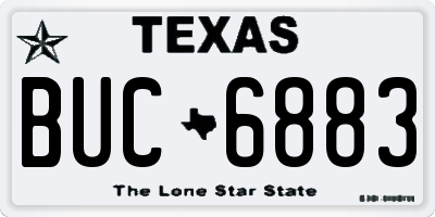 TX license plate BUC6883