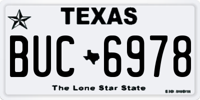 TX license plate BUC6978