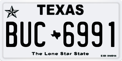 TX license plate BUC6991