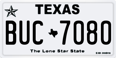 TX license plate BUC7080