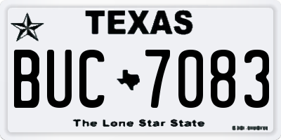 TX license plate BUC7083