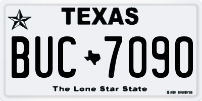 TX license plate BUC7090