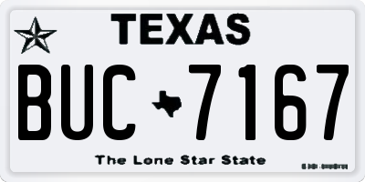 TX license plate BUC7167