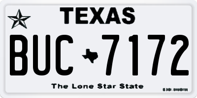 TX license plate BUC7172