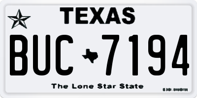 TX license plate BUC7194