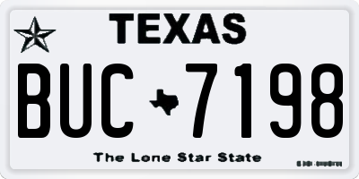 TX license plate BUC7198