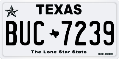 TX license plate BUC7239