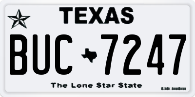 TX license plate BUC7247