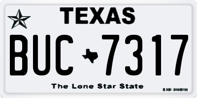 TX license plate BUC7317