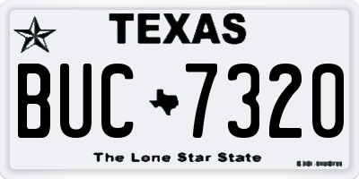 TX license plate BUC7320