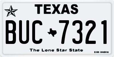 TX license plate BUC7321