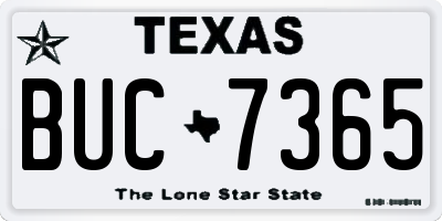 TX license plate BUC7365