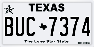 TX license plate BUC7374