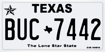 TX license plate BUC7442