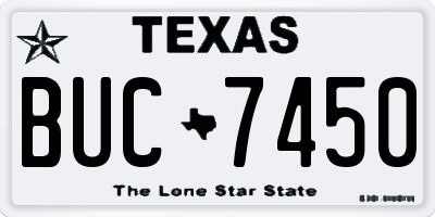 TX license plate BUC7450