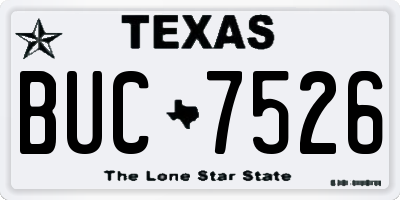 TX license plate BUC7526