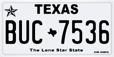 TX license plate BUC7536