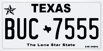 TX license plate BUC7555