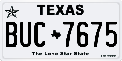 TX license plate BUC7675