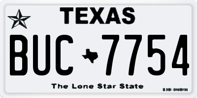 TX license plate BUC7754