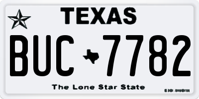 TX license plate BUC7782