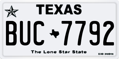 TX license plate BUC7792
