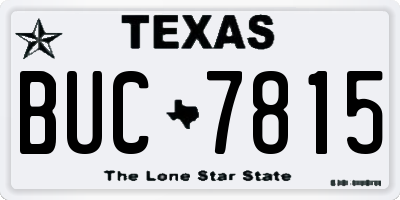 TX license plate BUC7815