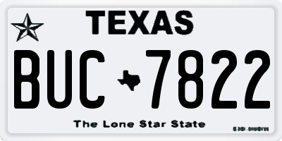 TX license plate BUC7822