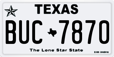 TX license plate BUC7870