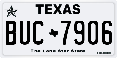 TX license plate BUC7906