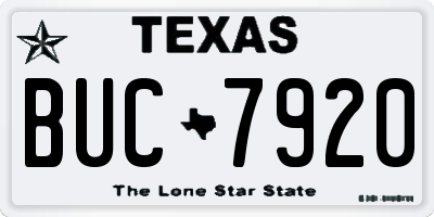 TX license plate BUC7920
