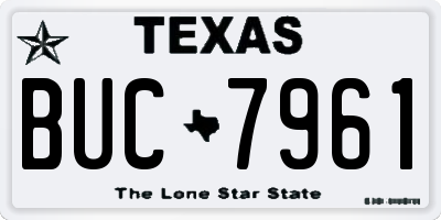 TX license plate BUC7961