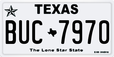 TX license plate BUC7970