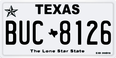 TX license plate BUC8126