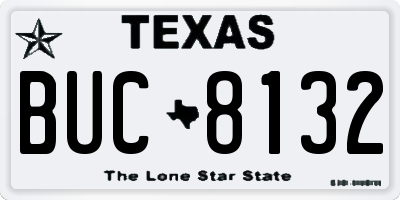 TX license plate BUC8132