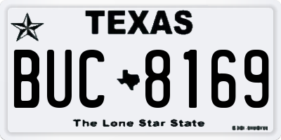TX license plate BUC8169