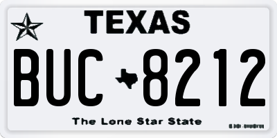 TX license plate BUC8212
