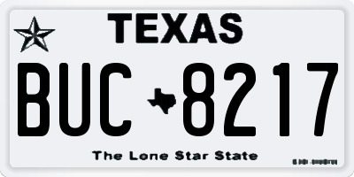 TX license plate BUC8217