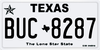 TX license plate BUC8287
