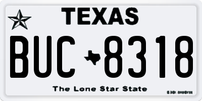 TX license plate BUC8318