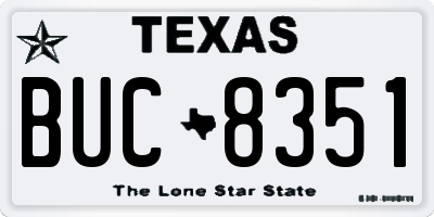 TX license plate BUC8351