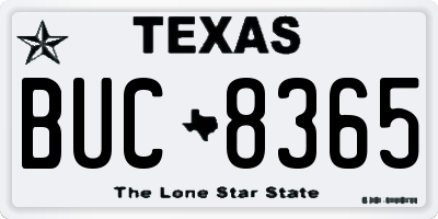 TX license plate BUC8365