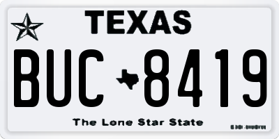 TX license plate BUC8419