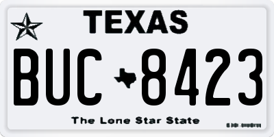 TX license plate BUC8423