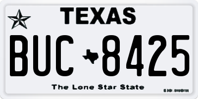 TX license plate BUC8425